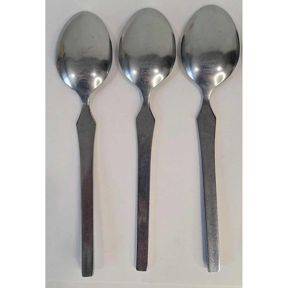 Lot 6 Towle TWS131 7.5 Inch Spoons Flatware Silverware MCM Supreme Cutlery Japan